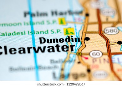 Dunedin. Florida. USA On A Map