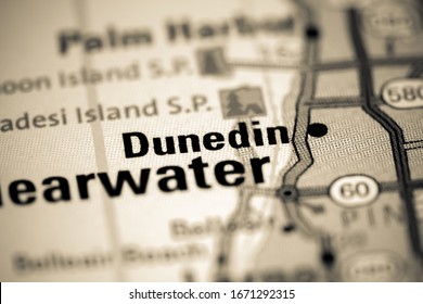 Dunedin. Florida. USA On A Map