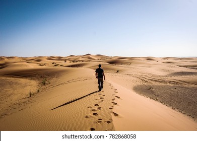 Dunes In Merzouga. Sahara Desert