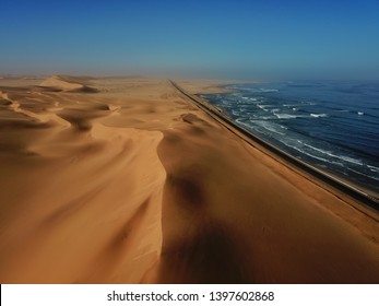 Dunes At Swakopmund In Namibia, Captured By A Drone.