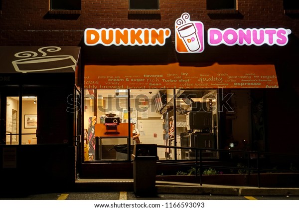 Dunkin Donuts Coffee Shop Open Late Stock Photo Edit Now 1166593093