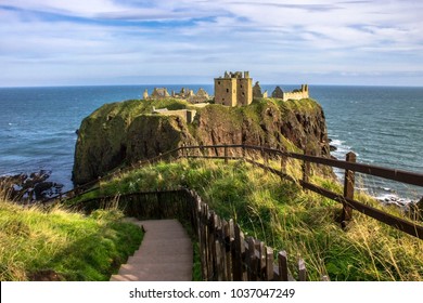 Dunnottar Castle. An Amazing Scottish Landscape. Stonehaven, Aberdeenshire, Scotland, United Kingdom. 