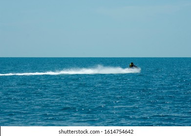 Duo Having Fun On Personal Water Craft, Yalta, Ukraine