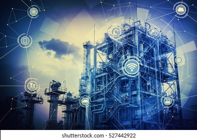 Duotone Graphic Of Smart Factory Conceptual Abstract, Internet Of Things