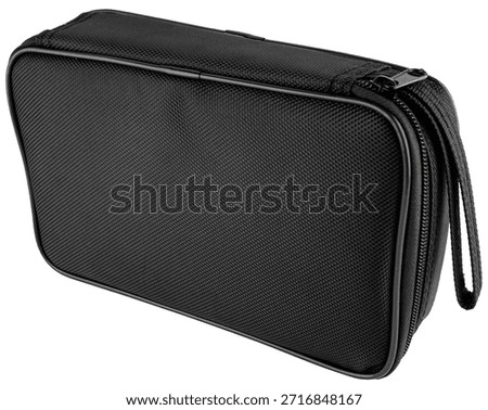 Durable nylon protective case for measuring instruments and small equipment with strap. On a white background in isolation