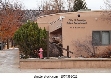Durango, Colorado / USA - November 28 2019: Police Department City of Durango 990 East Second Avenue Main Entrance