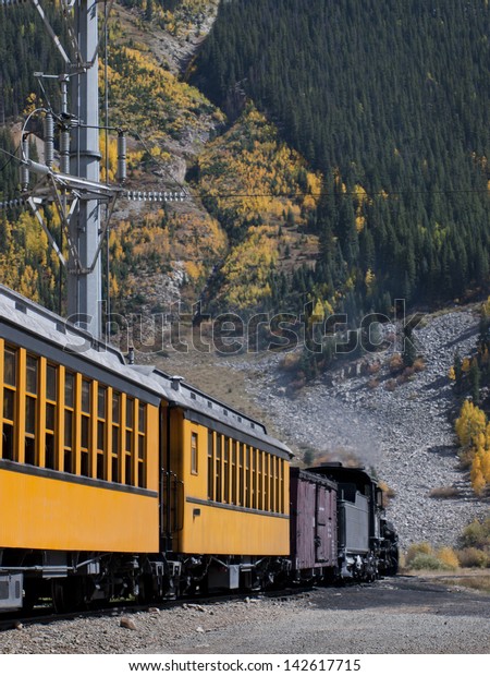 Durango to Silverton Narrow Gauge Train.  This\
train is in daily operation on the narrow gauge railroad between\
Durango and Silverton\
Colorado