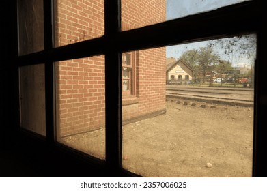 Durango train depot from inside the trainyard 
