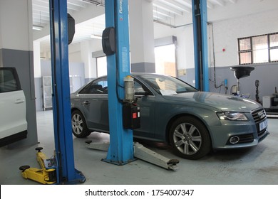 Durban, KZN, South Africa, June 10 2020: Audi Cars In Service Garage 