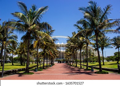 Durban, South Africa - 01 30 2018 : View Of Moses Mabhida Stadium From The Durban Promenade