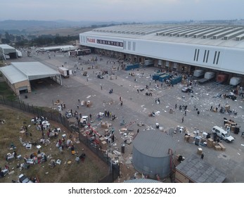 Durban, South Africa - 07 12 2021: People Looting A Warehouse