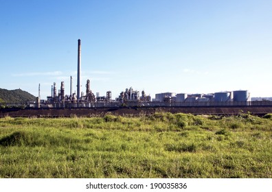 DURBAN, SOUTH AFRICA - APRIL 28, 2014: SAPREF Oil Refinery Plant At Prospecton In Durban South Africa. 