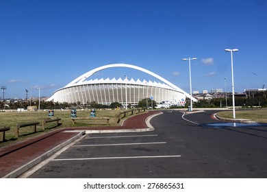 DURBAN, SOUTH - AFRICA, DECEMBER 4, 2014: Empty Parking Lot In Front Of Moses Mabhida Stadium Durban, South Africa