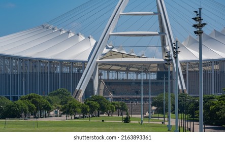 Durban, South Africa, February 23, 2022: The Moses Mabhida Stadium football stadium in Durban South Africa