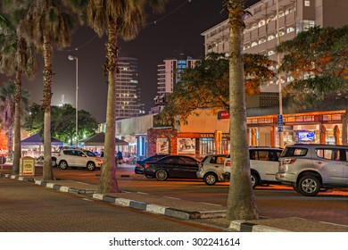 DURBAN, SOUTH AFRICA - JANUARY 26, 2015: Umhlanga Rocks Village At Night