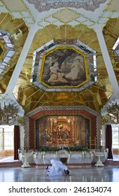 Durban, South Africa - March 10 2010: People In The Inside Of The Krishna Temple In The Chats Wort Indian Quarter