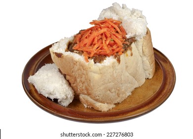 Durban Traditional Mutton Bunny Chow With Carrot Sambal