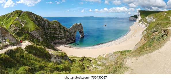 Durdle Door Panorama, Dorset Coast, UK