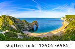 Durdle Door panorama, Dorset, Jurassic Coast, England, UK