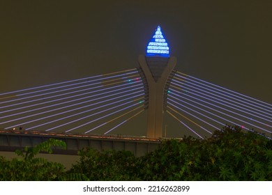 Durgam Cheruvu Cable Bridge Is An Extradosed Bridge In Hyderabad, Telangana, India