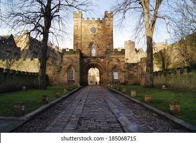 Durham Castle University Entrance with Road towards Great Gate