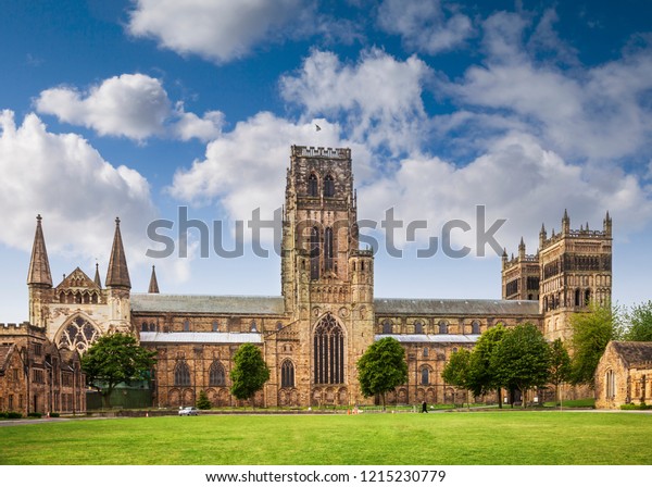 Durham\
Cathedral and Palace Green, Durham City,\
England.