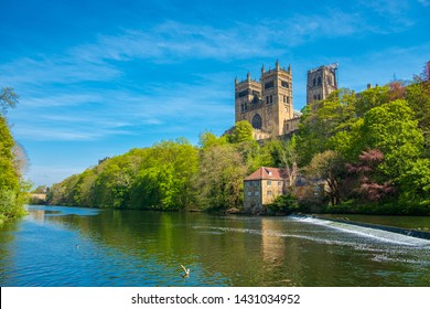 Durham Cathedral and River Wear in Spring in Durham, United Kingdom - Shutterstock ID 1431034952