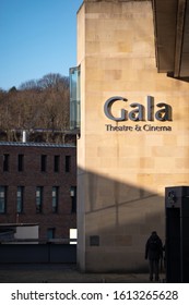 Durham, County Durham / England - 01/12/2020: Durham city Gala theatre with winter sunlight 