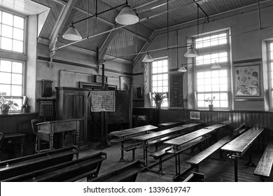 Durham, England, 11th March 2019. A Peek Into The Past. Inside A 1900s School.