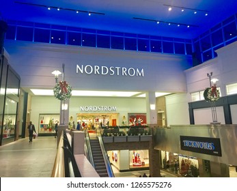 DURHAM, NC - DECEMBER 23, 2018: Nordstrom Retail Storefront At The Streets At Southpoint Mall.