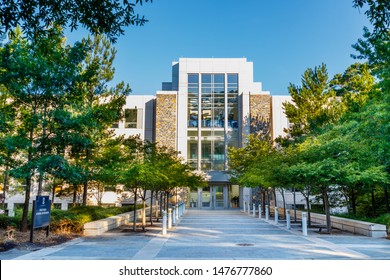 DURHAM, NC, USA - AUGUST 8: Breeden Hall On August 8, 2019 At The Fuqua School Of Business,  Duke University In Durham, North Carolina.