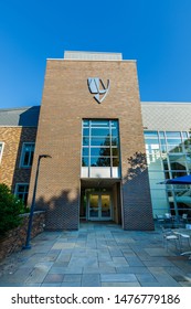 DURHAM, NC, USA - AUGUST 8: Law School Building On August 8, 2019 At Duke University In Durham, North Carolina.