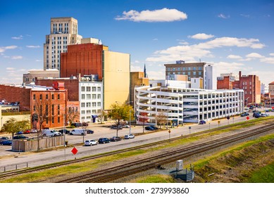 Durham, North Carolina, USA downtown cityscape.