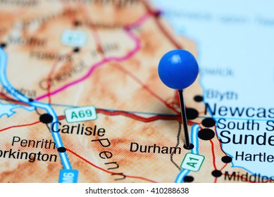 Durham Pinned On A Map Of UK
