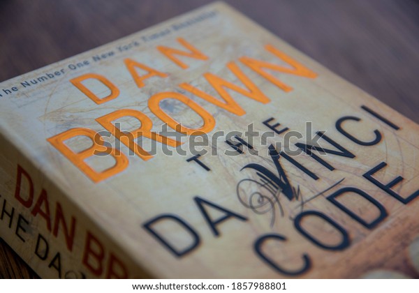 Durham, UK - 20 Nov 2020: Dan Brown is an American author best known for his thriller Robert Langdon novels Angels & Demons, The Da Vinci Code, The Lost Symbol, Inferno and Origin. Selective focus