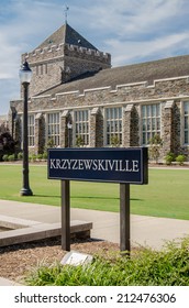 DURHAM, UNITED STATES - JUNE 18: The Lawn At KVille Recovers During The Summer. During Basketball Season, Hundreds Of Students Live In Tents On The Lawn To Gain Entry To Duke Games, June 18th, 2014.