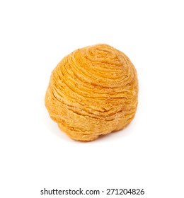 Durian Puff On White Background. Macro. Shallow Dof. Selective Soft Focus.