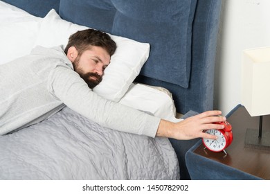 During Deep Sleep Human Growth Hormone Released And Restores Body And Muscles From Stresses Of Day. Healthy Concept. Sleep Wake Homeostasis Keeps Track Of Your Need For Sleep. Man Sleep At Home.