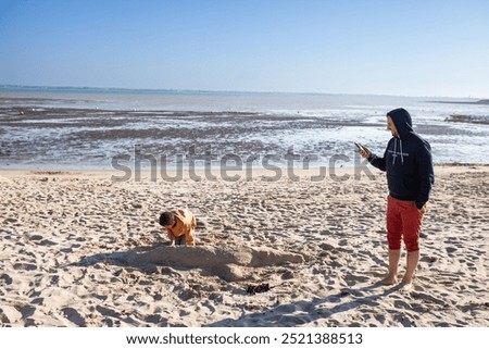 Similar – Image, Stock Photo this one moment Sand