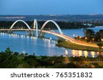 
Dusk in Brasília. The capital of Brazil. Night view of JK bridge.