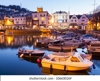 Dusk At Dartmouth Harbour South Hams, Devon England UK