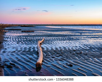 Dusk At Iona Island Near Vancouver Canada