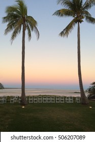 Dusk Over Roebuck Bay, Broome, Western Australia At Low Tide Waiting For The Famous 