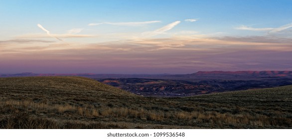 Dusk Over The Town Of Rock Springs, Wyoming