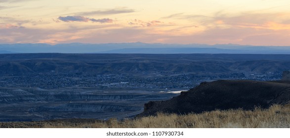 Dusk Over The Town Of Rock Springs, Wyoming