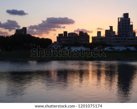 Dusk reflection on the river