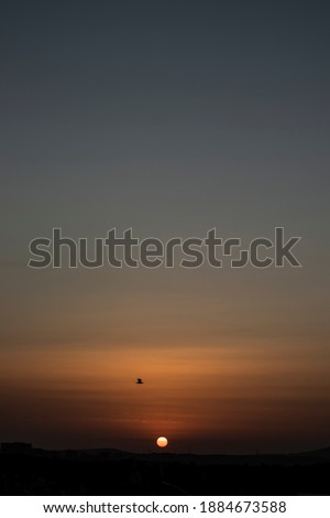 Similar – 700 X released to freedom|tree silhouette in foreground, red hot air balloon floating in evening sky