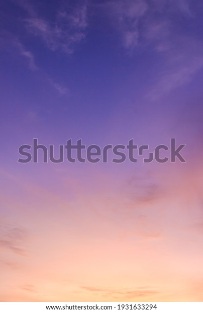 Dusk Vertical,Sunset Sky Twilight in the\
Evening with colorful Sunlight and Dark blue purple Sky, Majestic\
summer nice sky\
background.