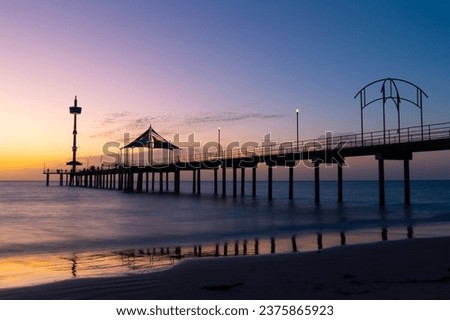 Dusk view of Brighton Beach Pier, South Australia.