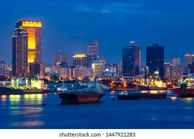 Dusk View Of Kaohsiung Port, Taiwan, Asia